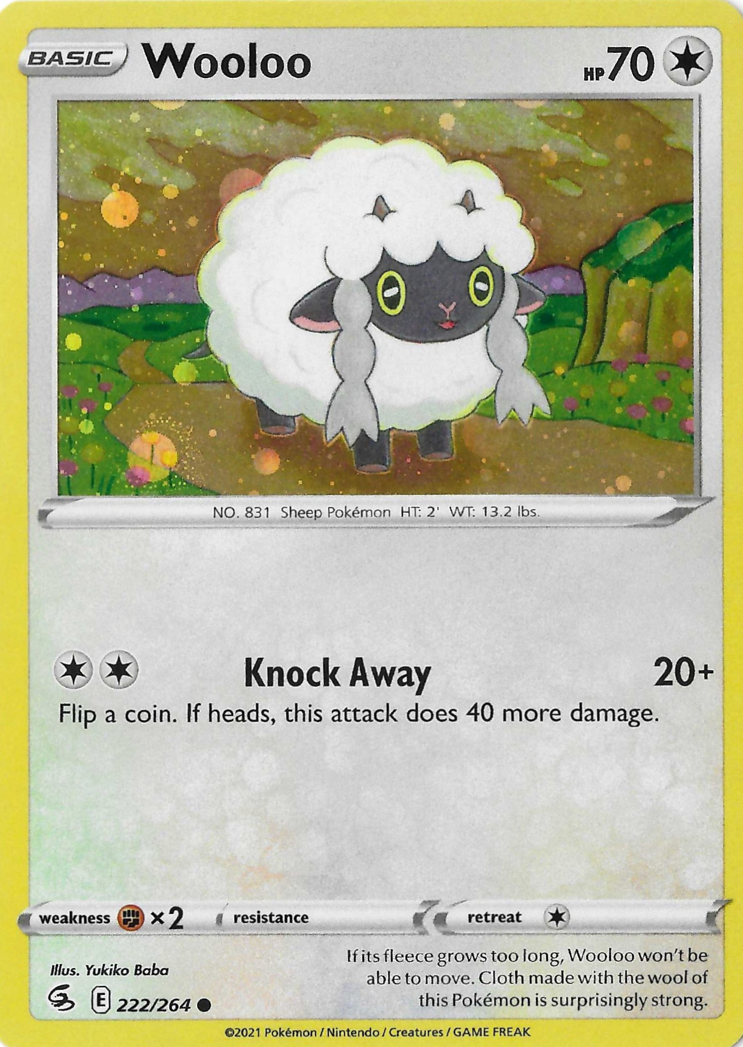 Wooloo 222/264 SWSH Fusion Strike Cosmos Holo Promo NM