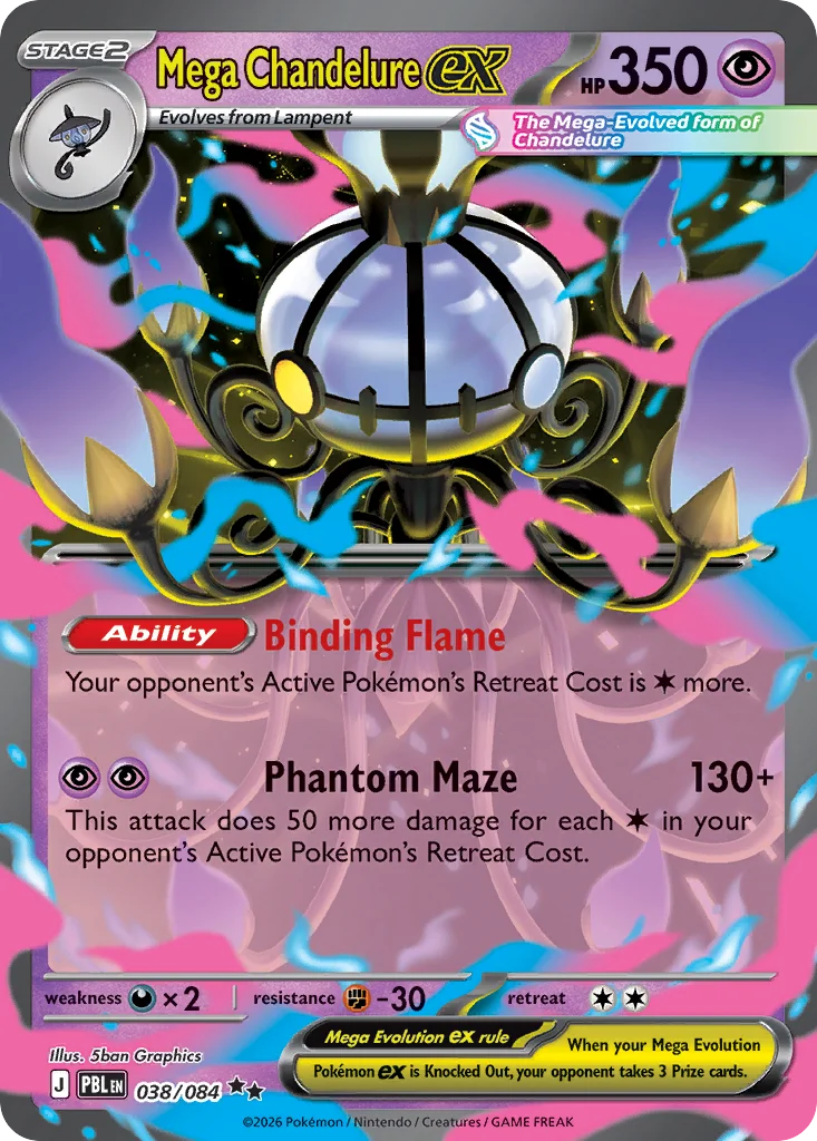 me5-38 Mega Chandelure ex 038/084 Double rare