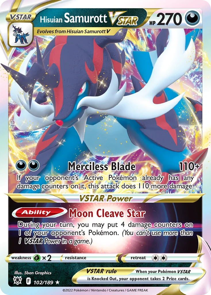 Hisuian Samurott VSTAR 102/189 Rare holo vstar