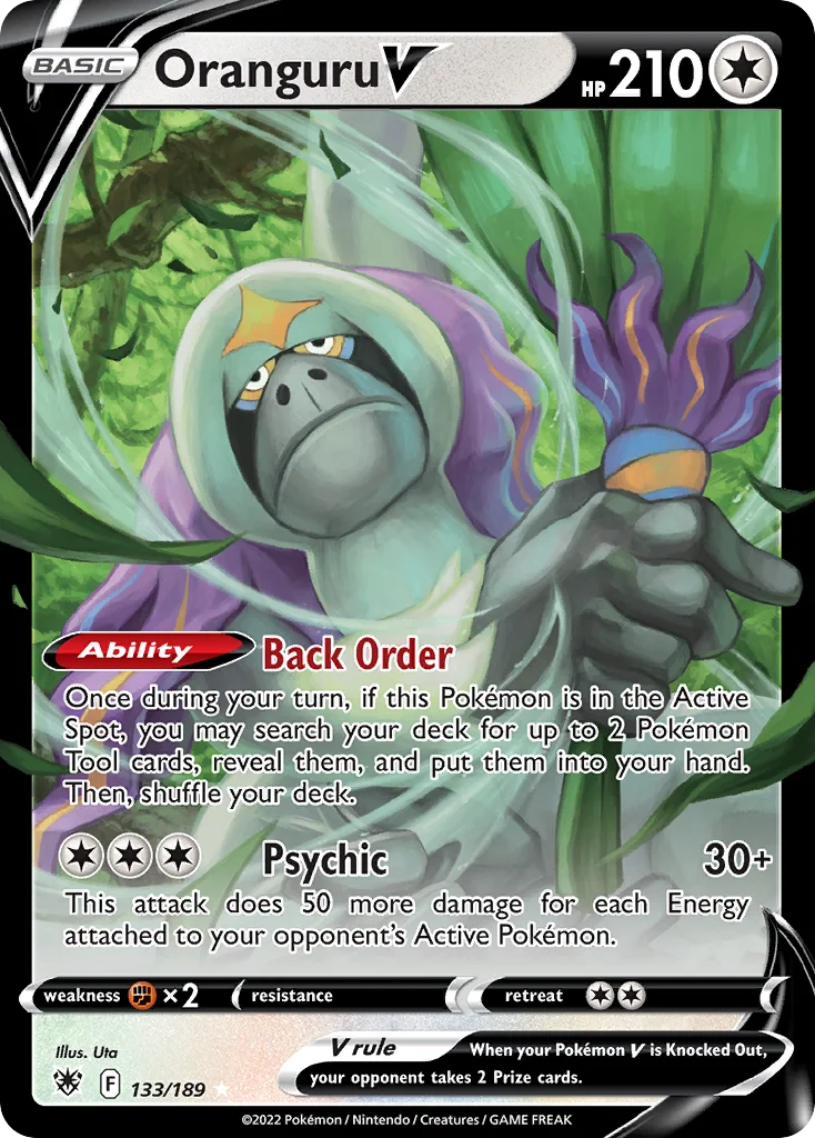 swsh10-133 Oranguru V 133/189 Rare holo v