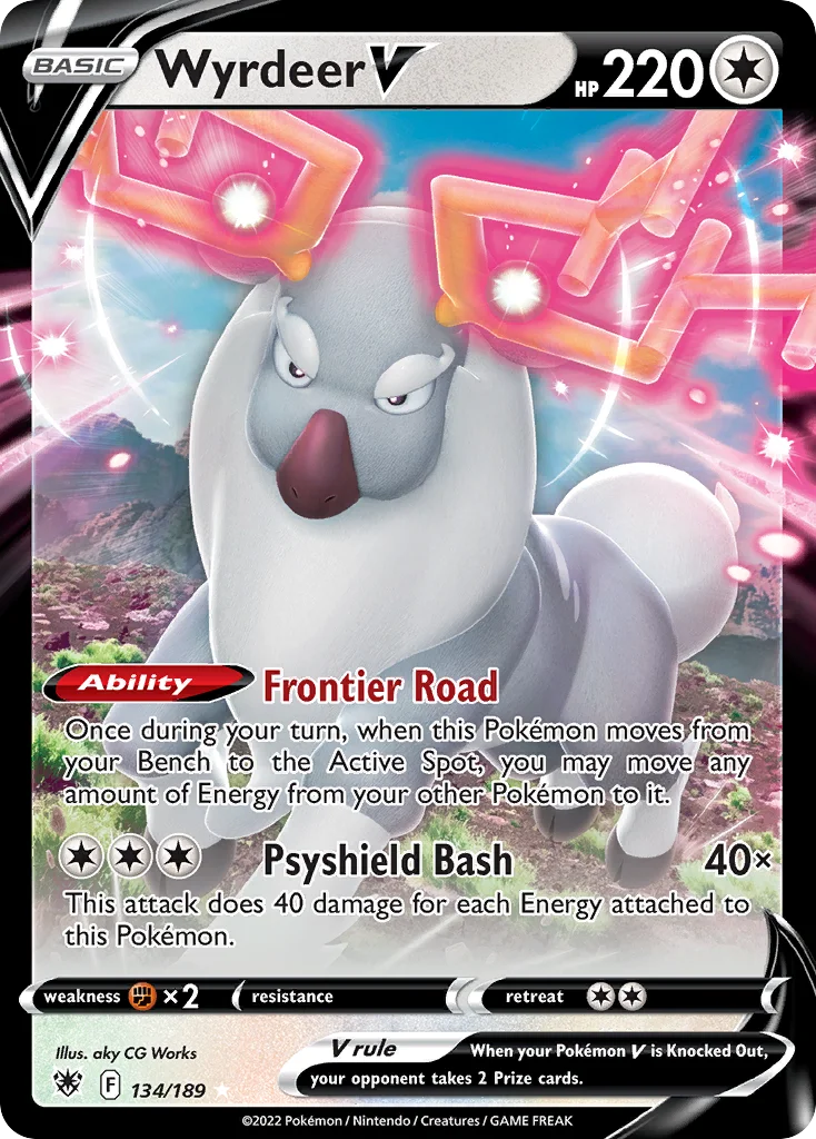 swsh10-134 Wyrdeer V 134/189 Rare holo v