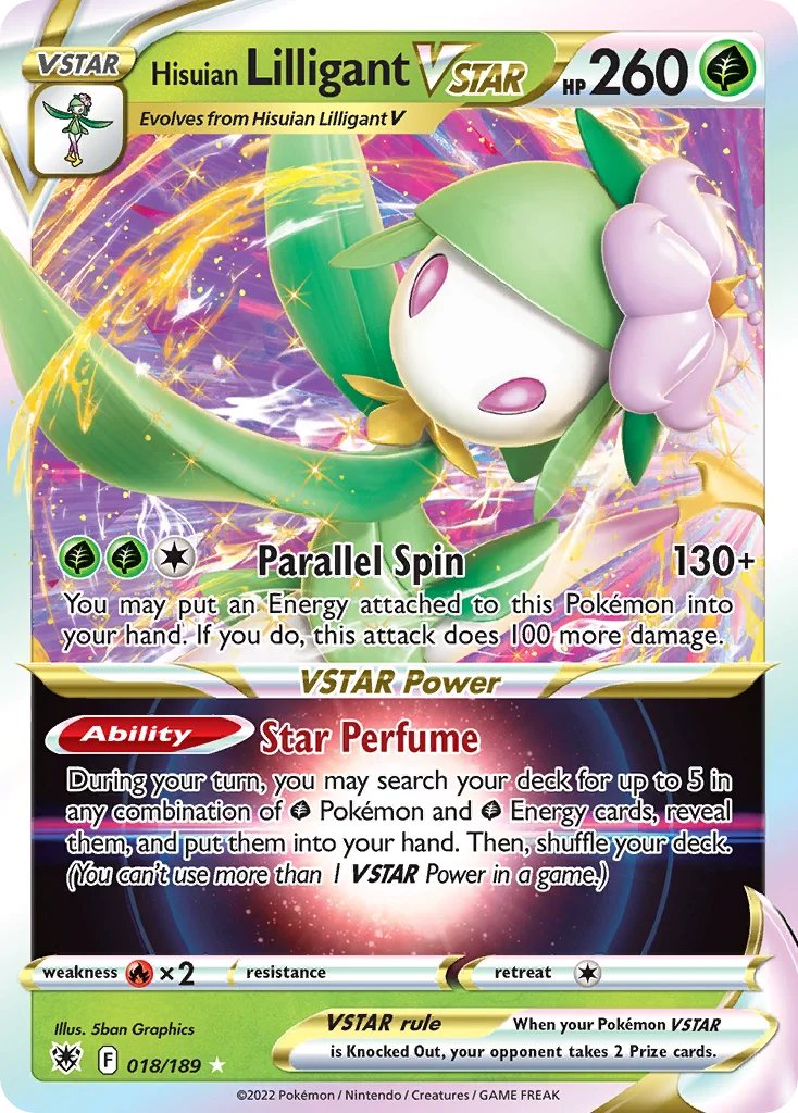 Hisuian Lilligant VSTAR 018/189 Rare holo vstar