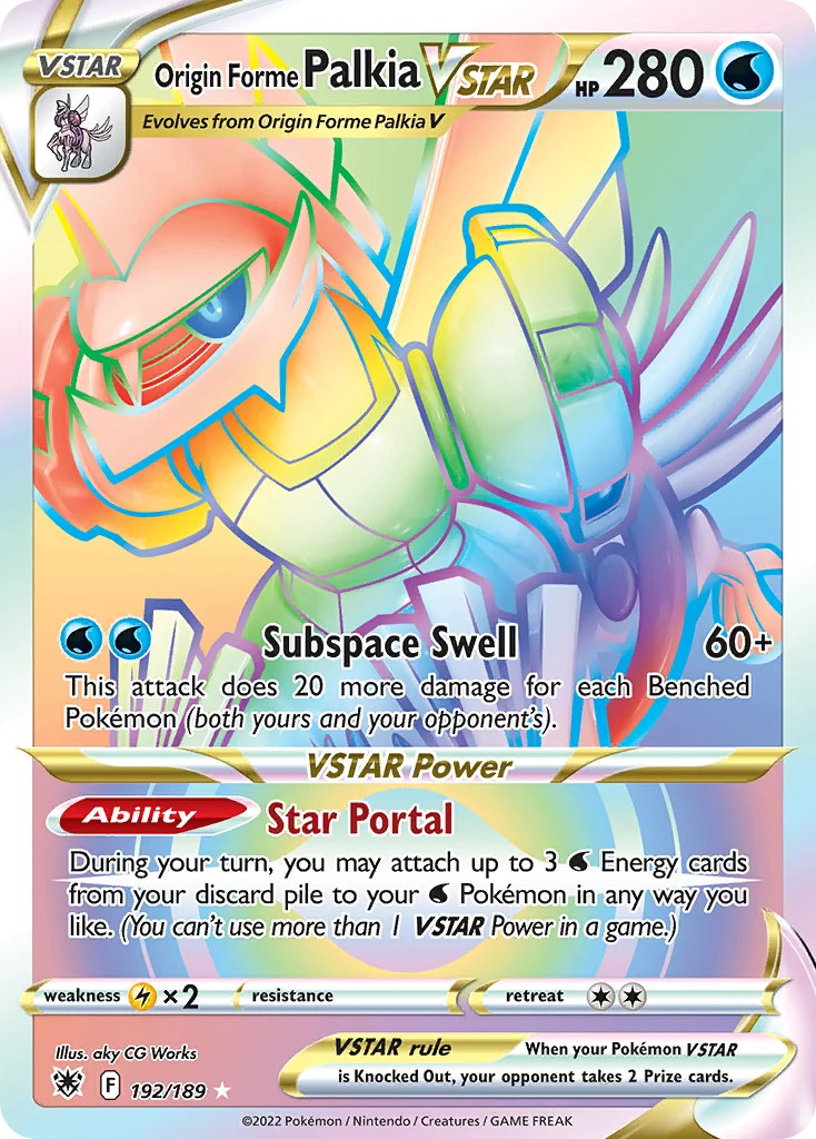 Origin Forme Palkia VSTAR 192/189 Rare rainbow