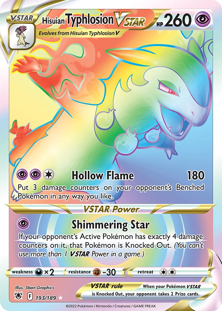swsh10-193 Hisuian Typhlosion VSTAR 193/189 Rare rainbow