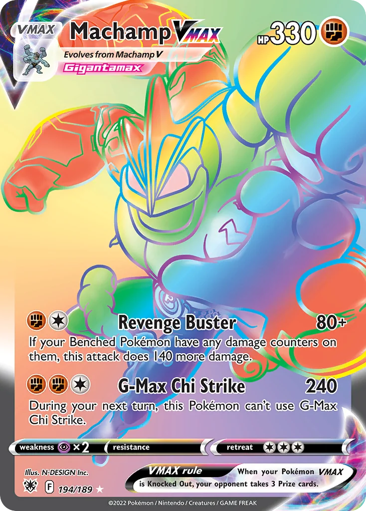 swsh10-194 Machamp VMAX 194/189 Rare rainbow