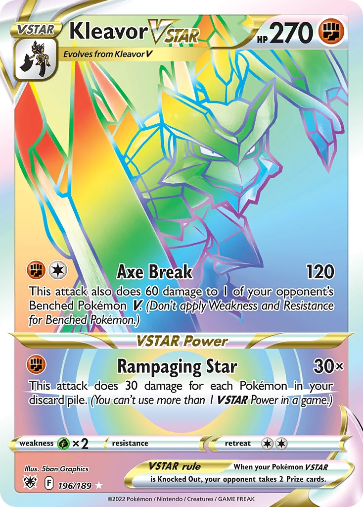 swsh10-196 Kleavor VSTAR 196/189 Rare rainbow