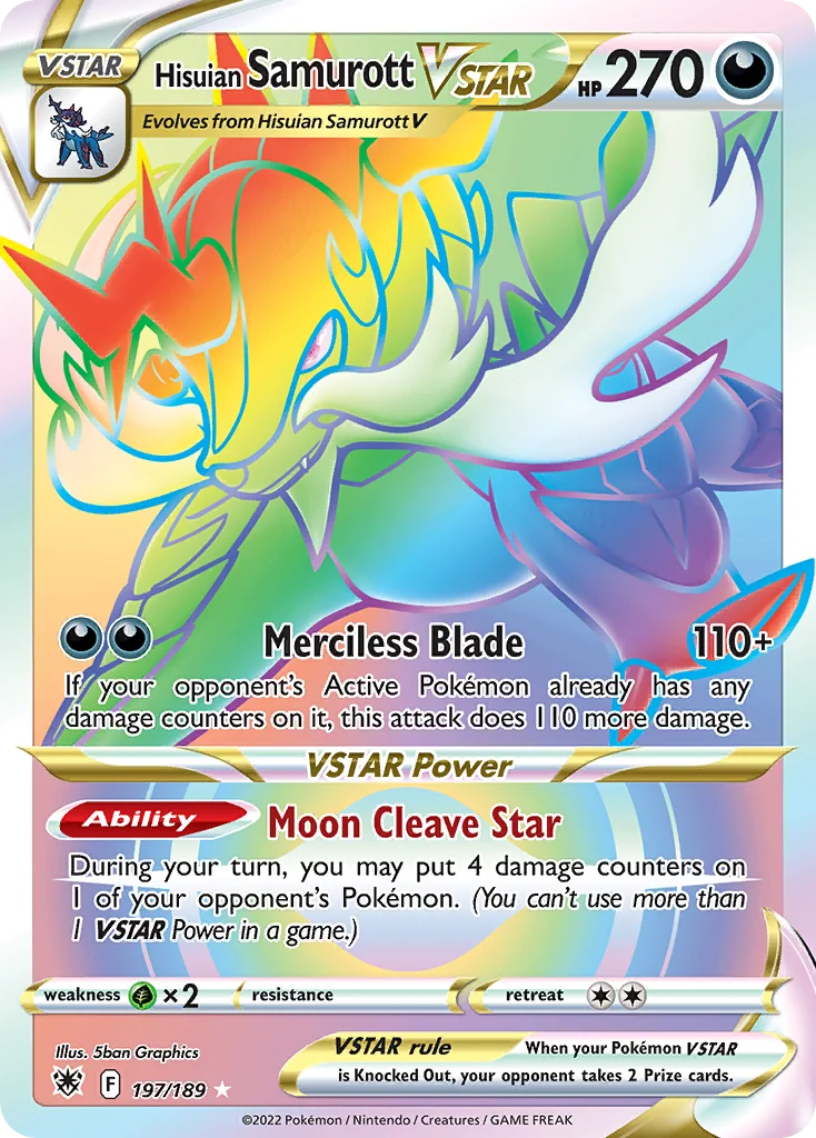 swsh10-197 Hisuian Samurott VSTAR 197/189 Rare rainbow
