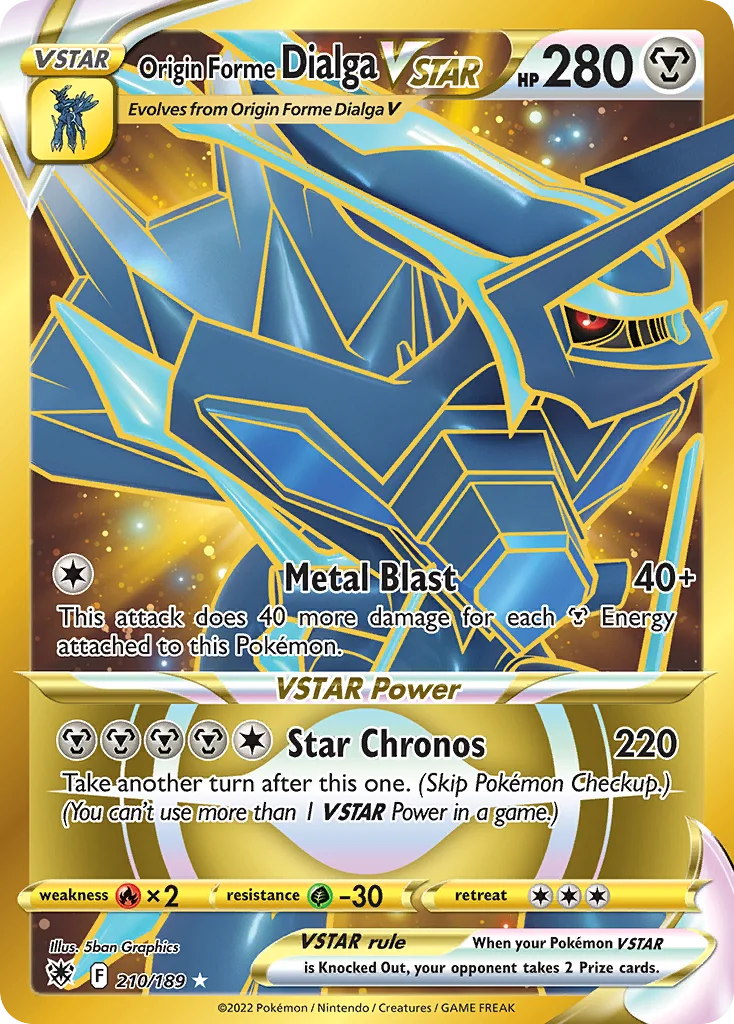 swsh10-210 Origin Forme Dialga VSTAR 210/189 Rare secret