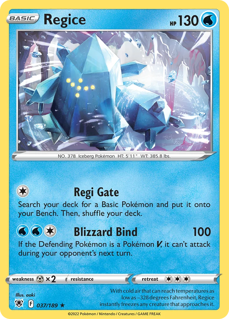 swsh10-37 Regice 037/189 Rare