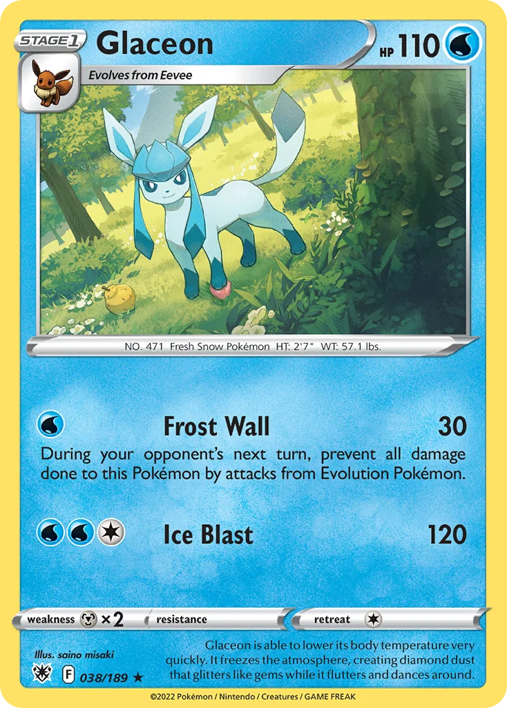 swsh10-38 Glaceon 038/189 Rare