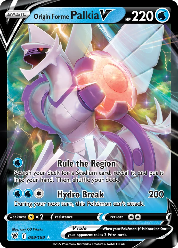 swsh10-39 Origin Forme Palkia V 039/189 Rare holo v