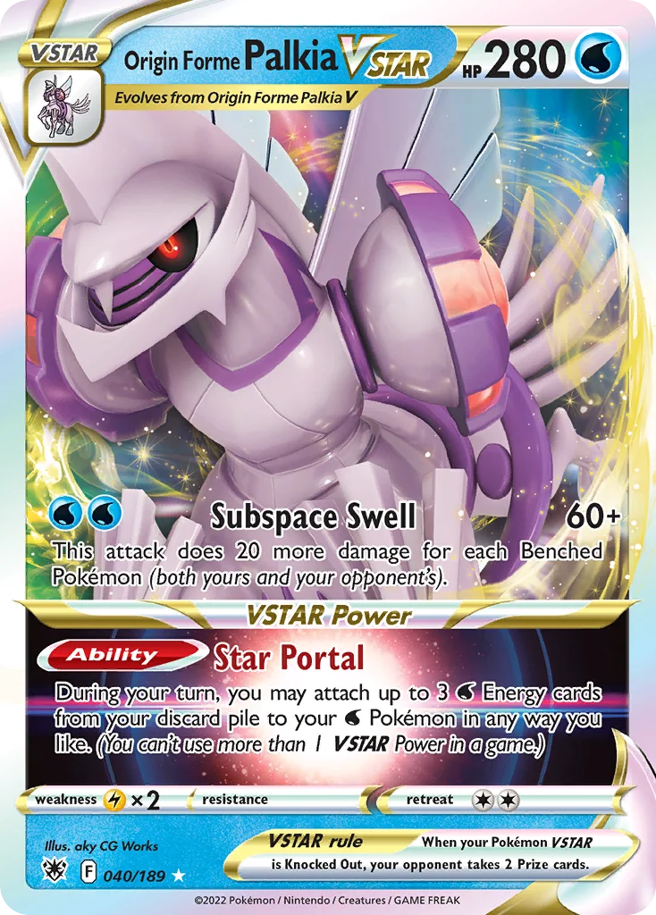 swsh10-40 Origin Forme Palkia VSTAR 040/189 Rare holo vstar