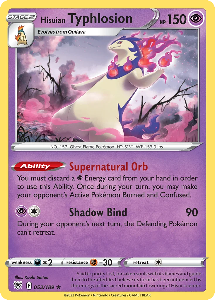 swsh10-52 Hisuian Typhlosion 052/189 Rare holo