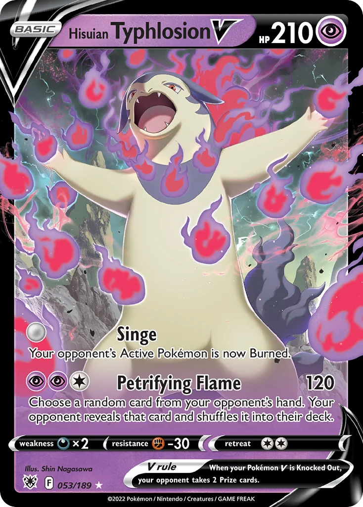 swsh10-53 Hisuian Typhlosion V 053/189 Rare holo v