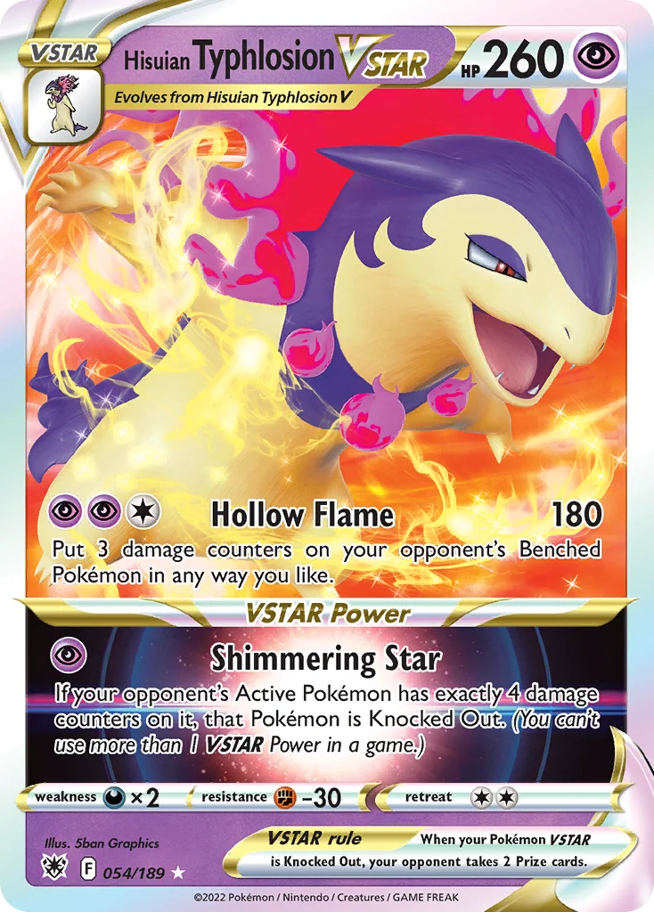 swsh10-54 Hisuian Typhlosion VSTAR 054/189 Rare holo vstar