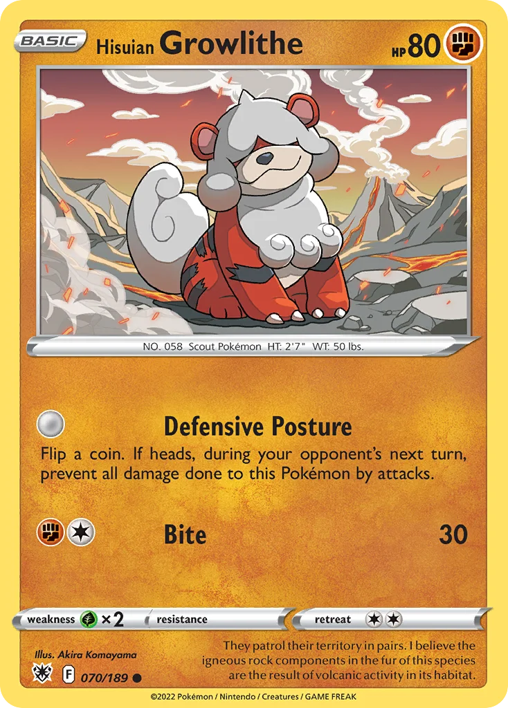 swsh10-70 Hisuian Growlithe 070/189 Common