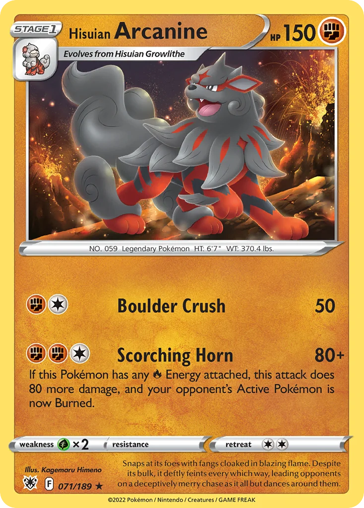 swsh10-71 Hisuian Arcanine 071/189 Rare