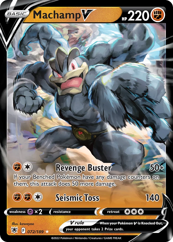 swsh10-72 Machamp V 072/189 Rare holo v