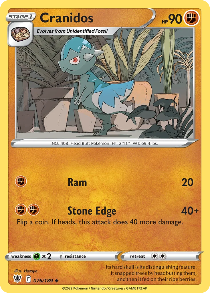 swsh10-76 Cranidos 076/189 Uncommon