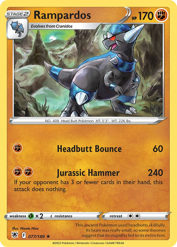 swsh10-77 Rampardos 077/189 Rare holo