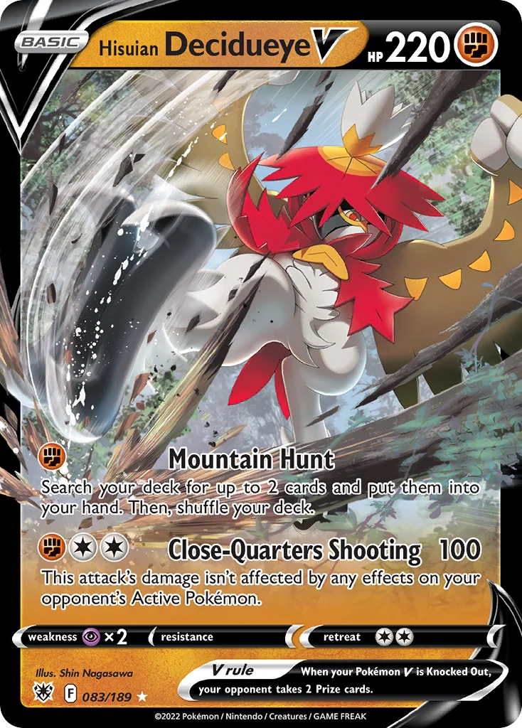 Hisuian Decidueye V 083/189 Rare holo v