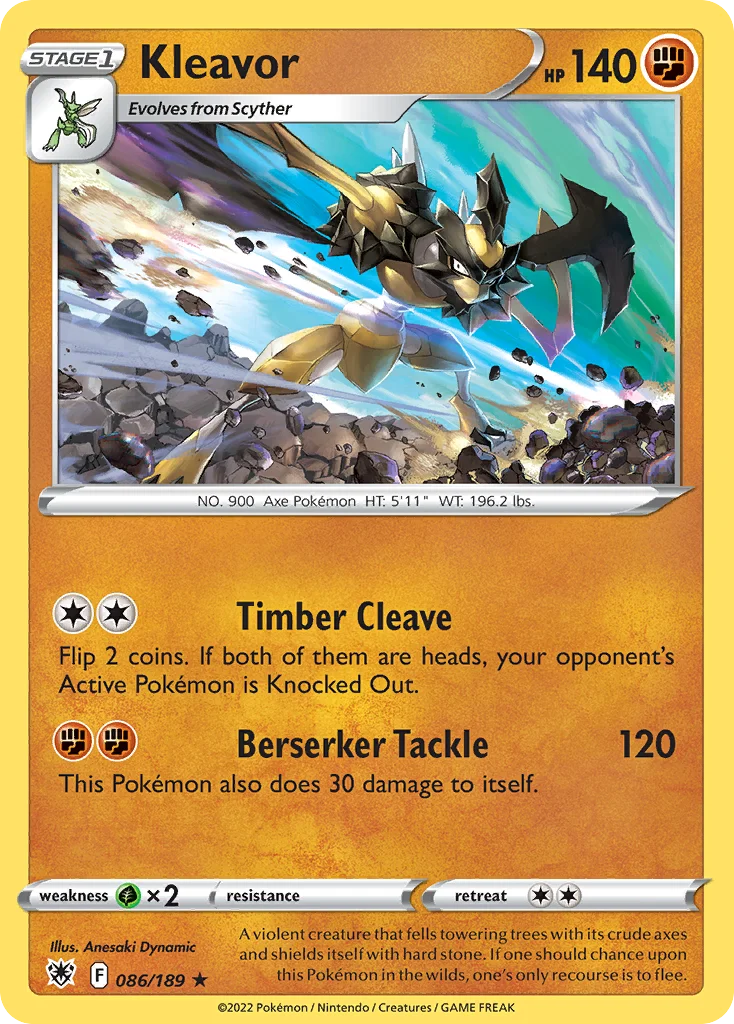 swsh10-86 Kleavor 086/189 Rare holo