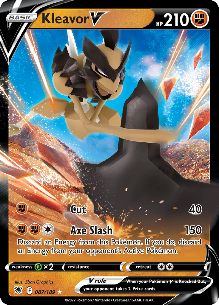 swsh10-87 Kleavor V 087/189 Rare holo v