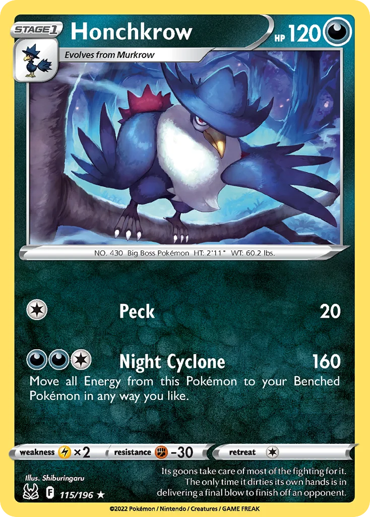 Honchkrow 115/196 Rare