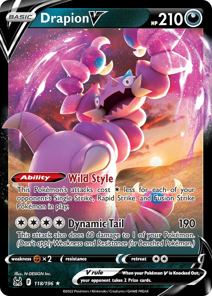 Drapion V 118/196 Rare holo v