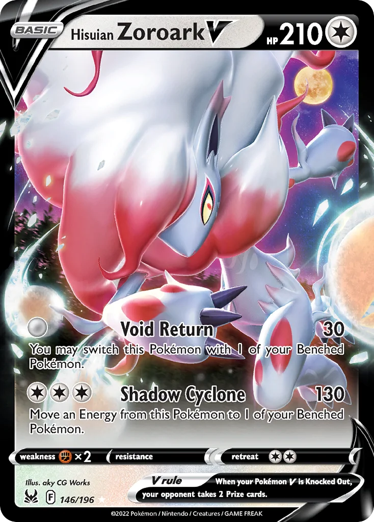 Hisuian Zoroark V 146/196 Rare holo v