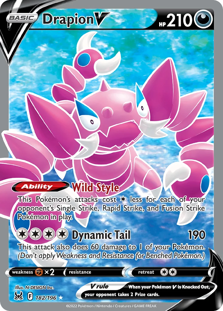 swsh11-182 Drapion V 182/196 Rare ultra