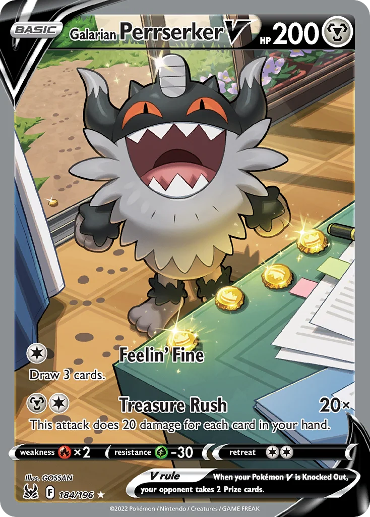 swsh11-184 Galarian Perrserker V 184/196 Rare ultra