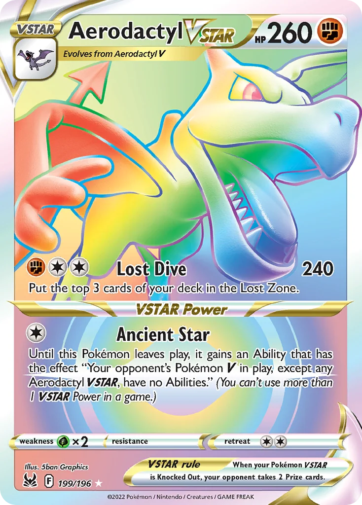 Aerodactyl VSTAR 199/196 Rare rainbow