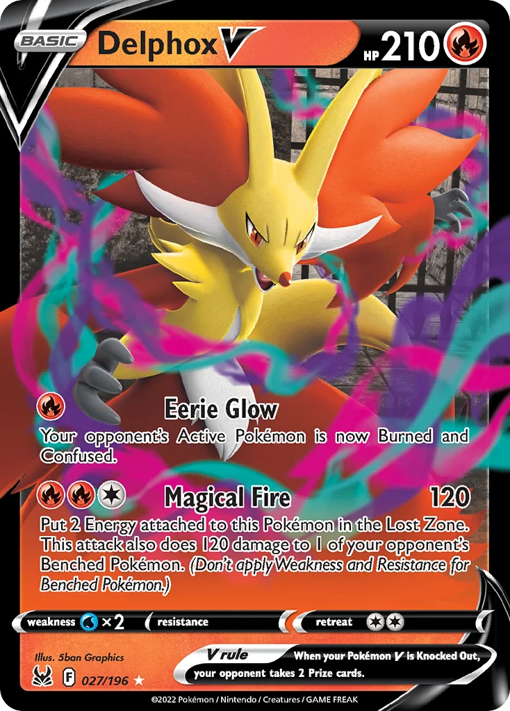 Delphox V 027/196 Rare holo v