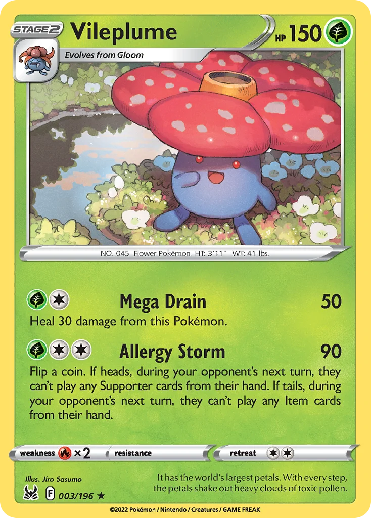 Vileplume 003/196 Rare holo