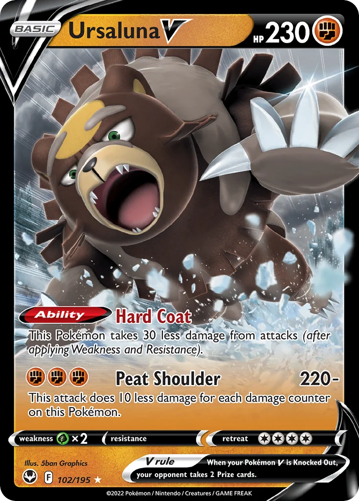 swsh12-102 Ursaluna V 102/195 Rare holo v
