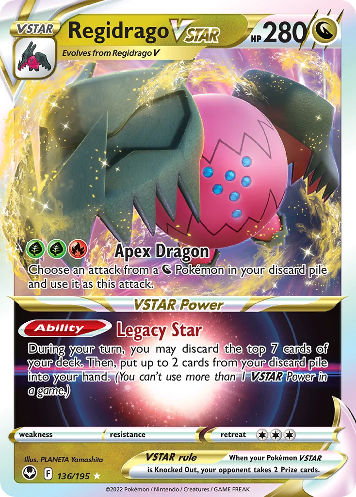 swsh12-136 Regidrago VSTAR 136/195 Rare holo vstar
