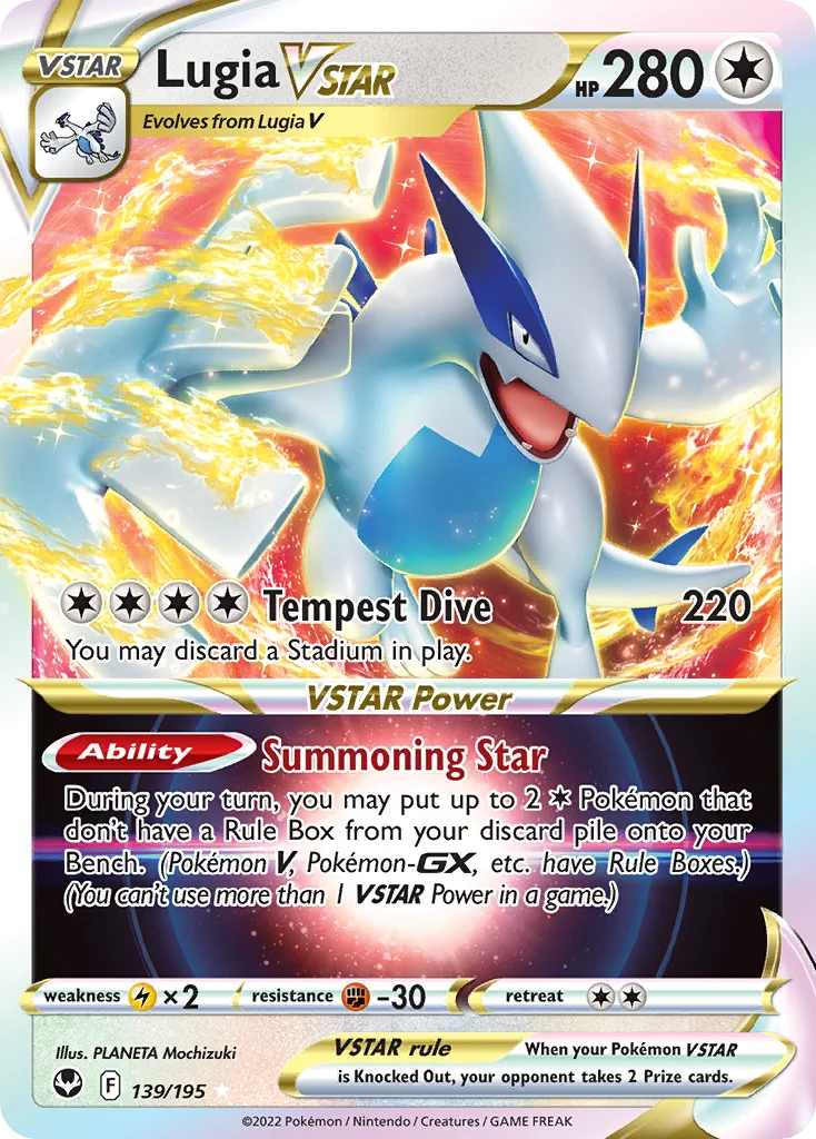 swsh12-139 Lugia VSTAR 139/195 Rare holo vstar