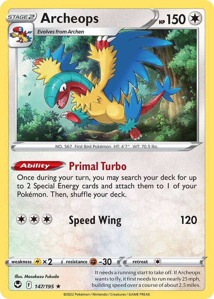 swsh12-147 Archeops 147/195 Rare holo