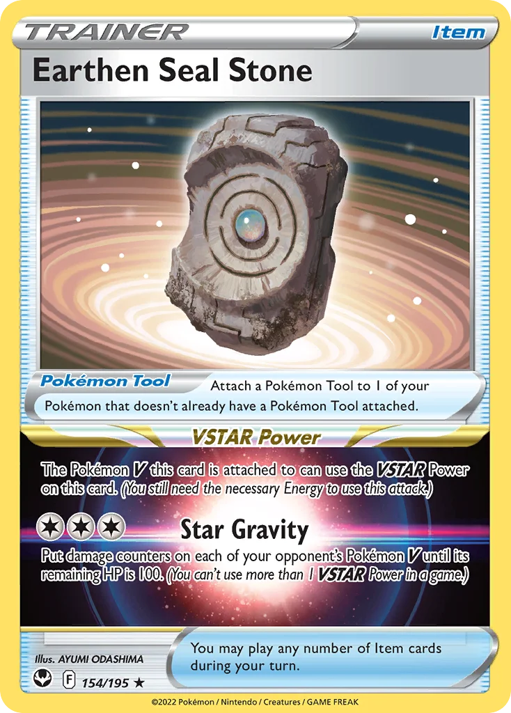 swsh12-154 Earthen Seal Stone 154/195 Rare holo