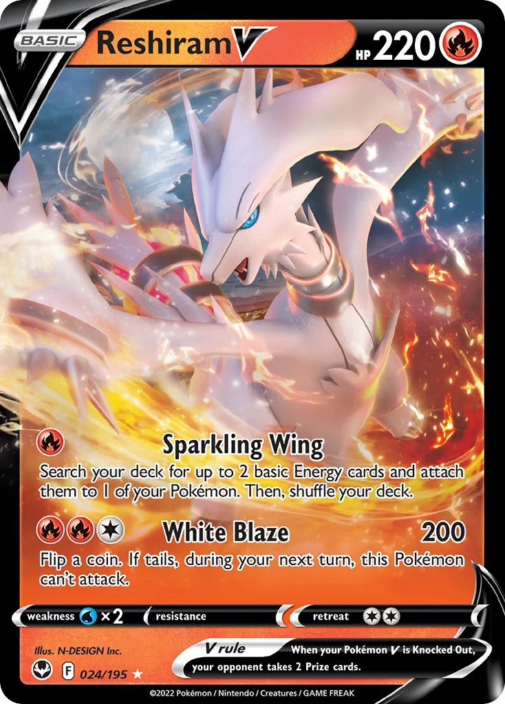 swsh12-24 Reshiram V 024/195 Rare holo v