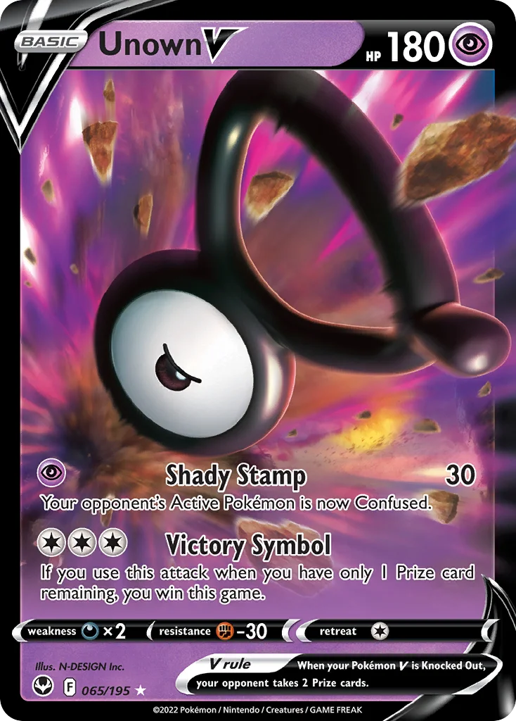 Unown V 065/195 Rare holo v