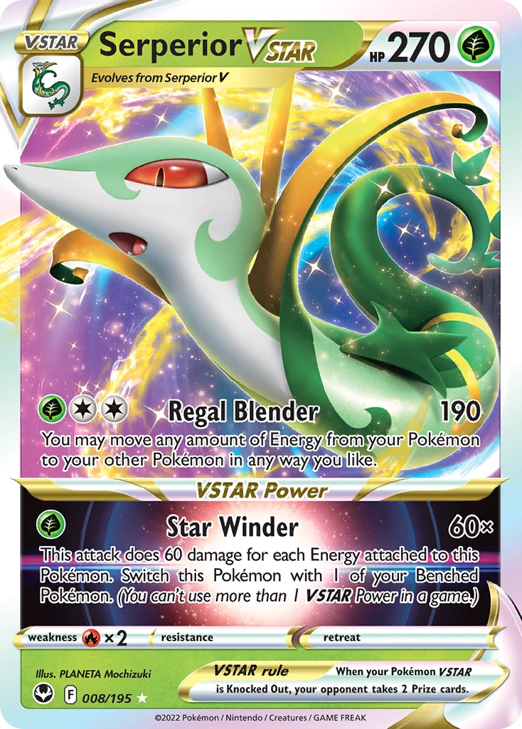 Serperior VSTAR 008/195 Rare holo vstar