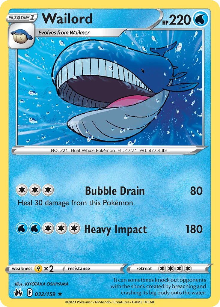 swsh12pt5-32 Wailord 032/159 Rare