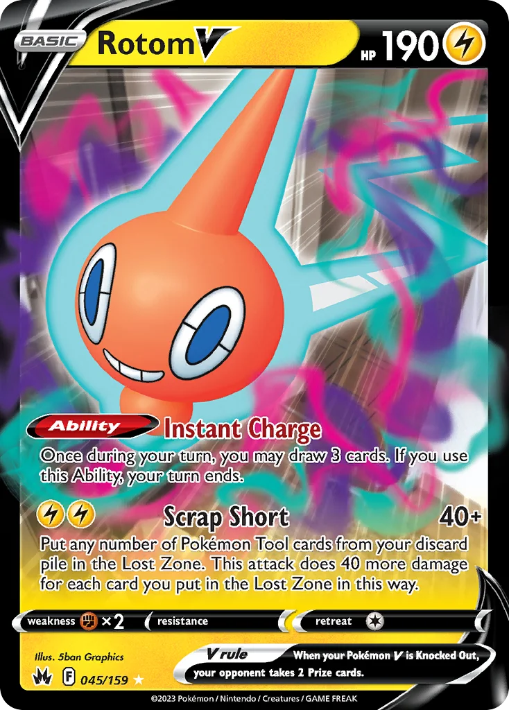 swsh12pt5-45 Rotom V 045/159 Rare holo v