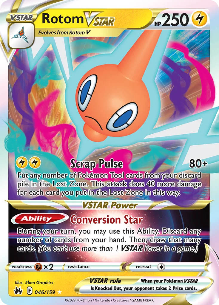 swsh12pt5-46 Rotom VSTAR 046/159 Rare holo vstar