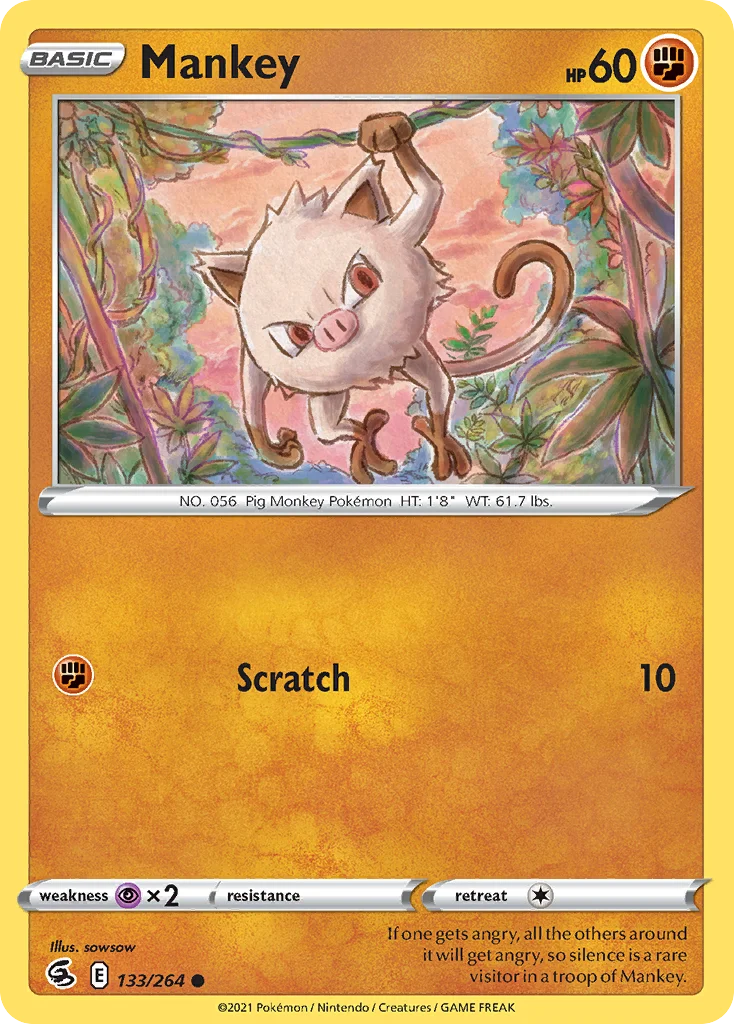 Mankey 133/264 Common