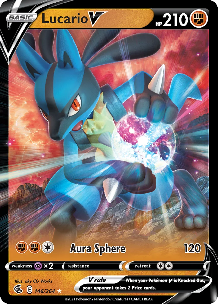 swsh8-146 Lucario V 146/264 Rare holo v