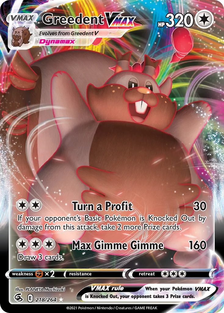 Greedent VMAX 218/264 Rare holo vmax