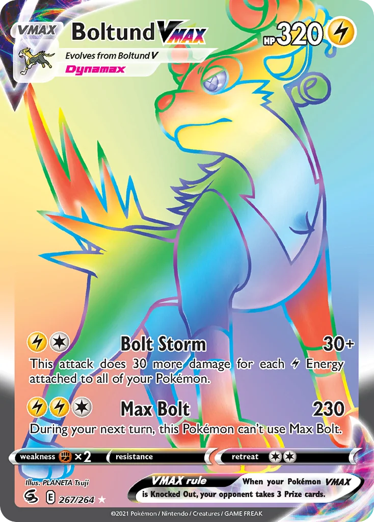 Boltund VMAX 267/264 Rare rainbow